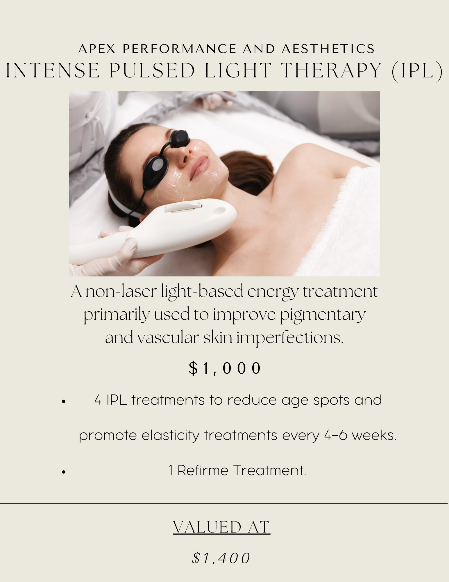 IPL Intense Pulsed Light Therapy - Package | APEX Performance & Aesthetics in Sandy, UT