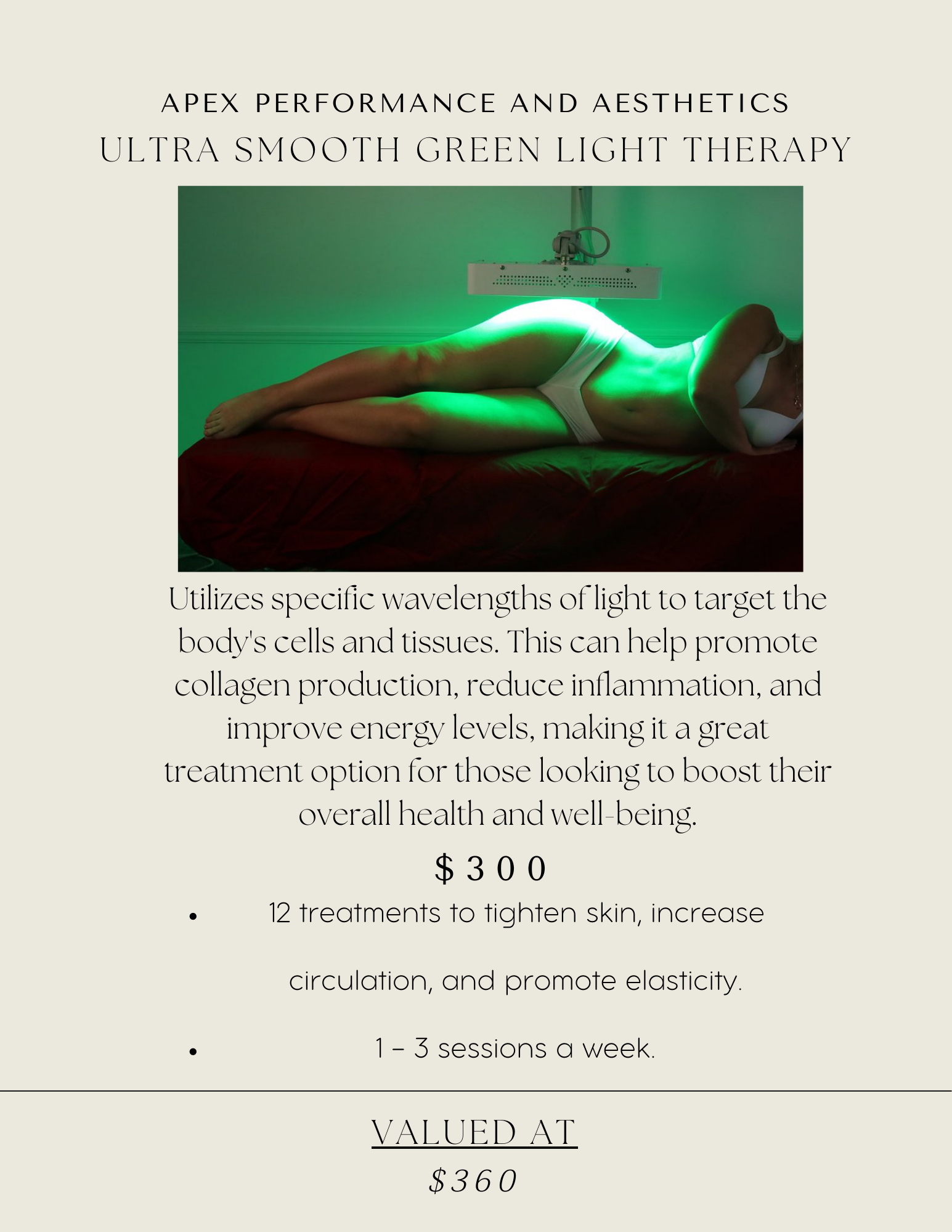 Ultra Smooth Green Light Therapy Package | APEX Performance & Aesthetics in Sandy, UT